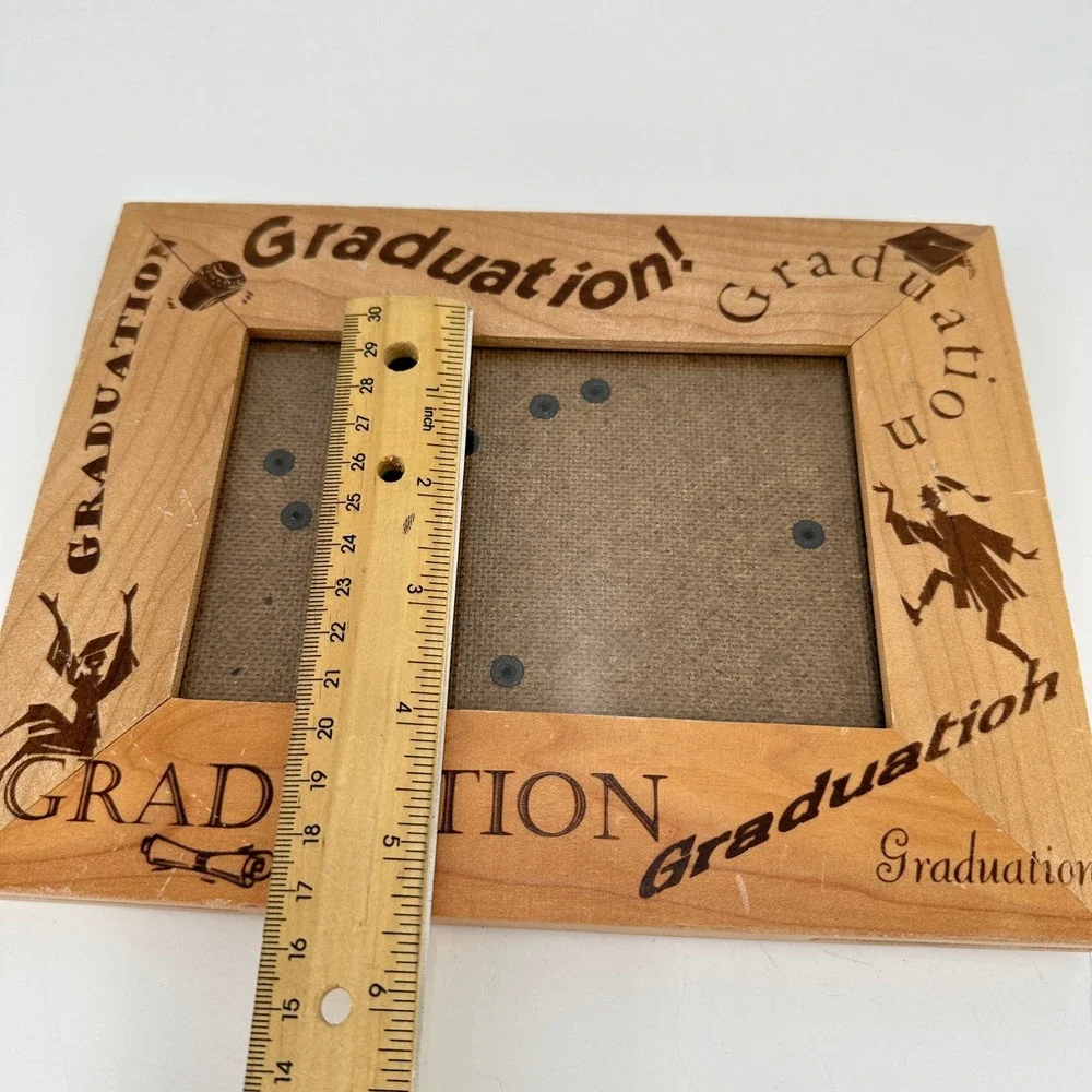 Wooden Graduation Picture Frame 4x6 Etched Wood Tabletop Decor 409-46